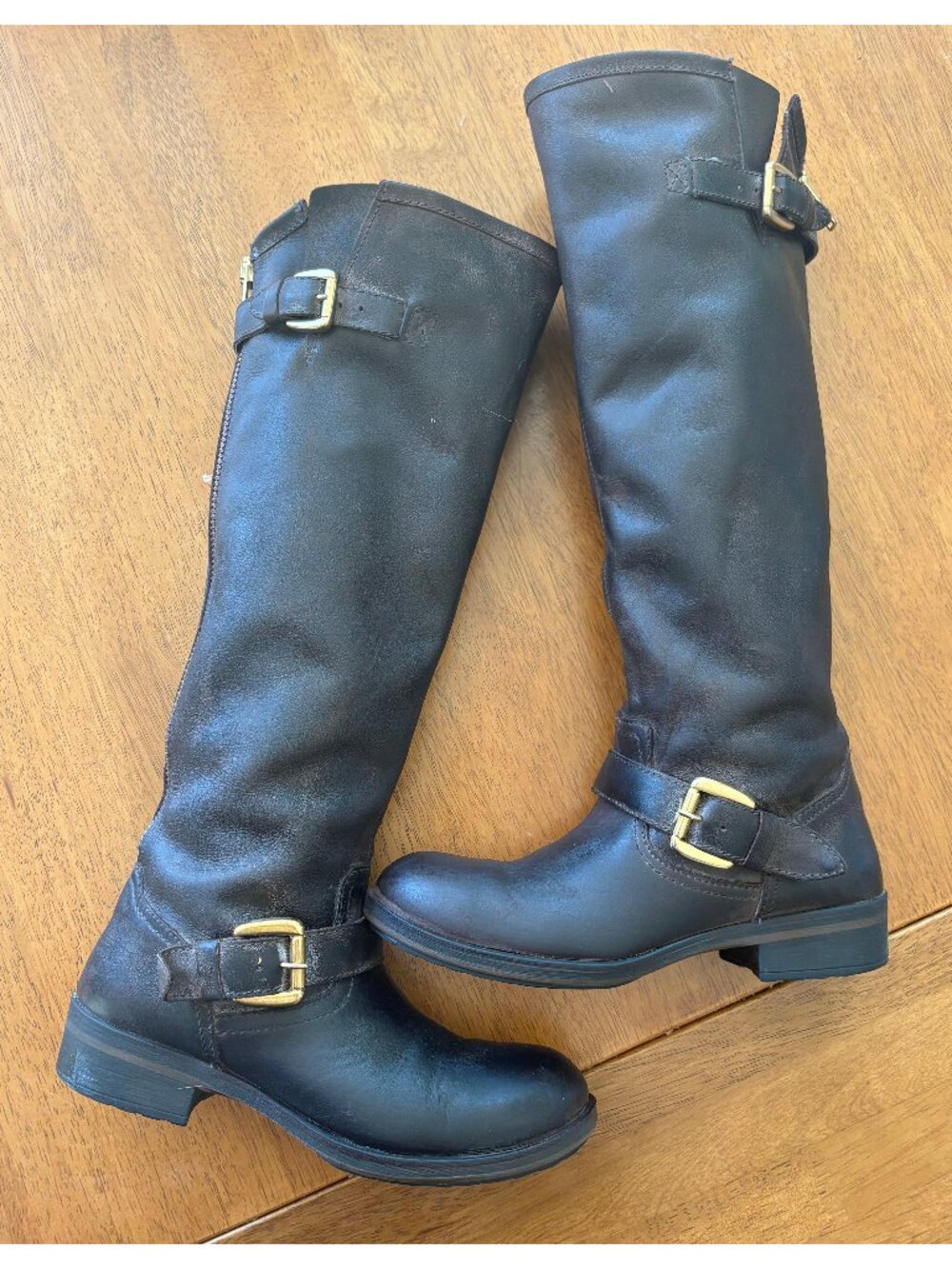 VINTAGE Steve Madden Lindley boots brown w/ purple & gold accents 8.5